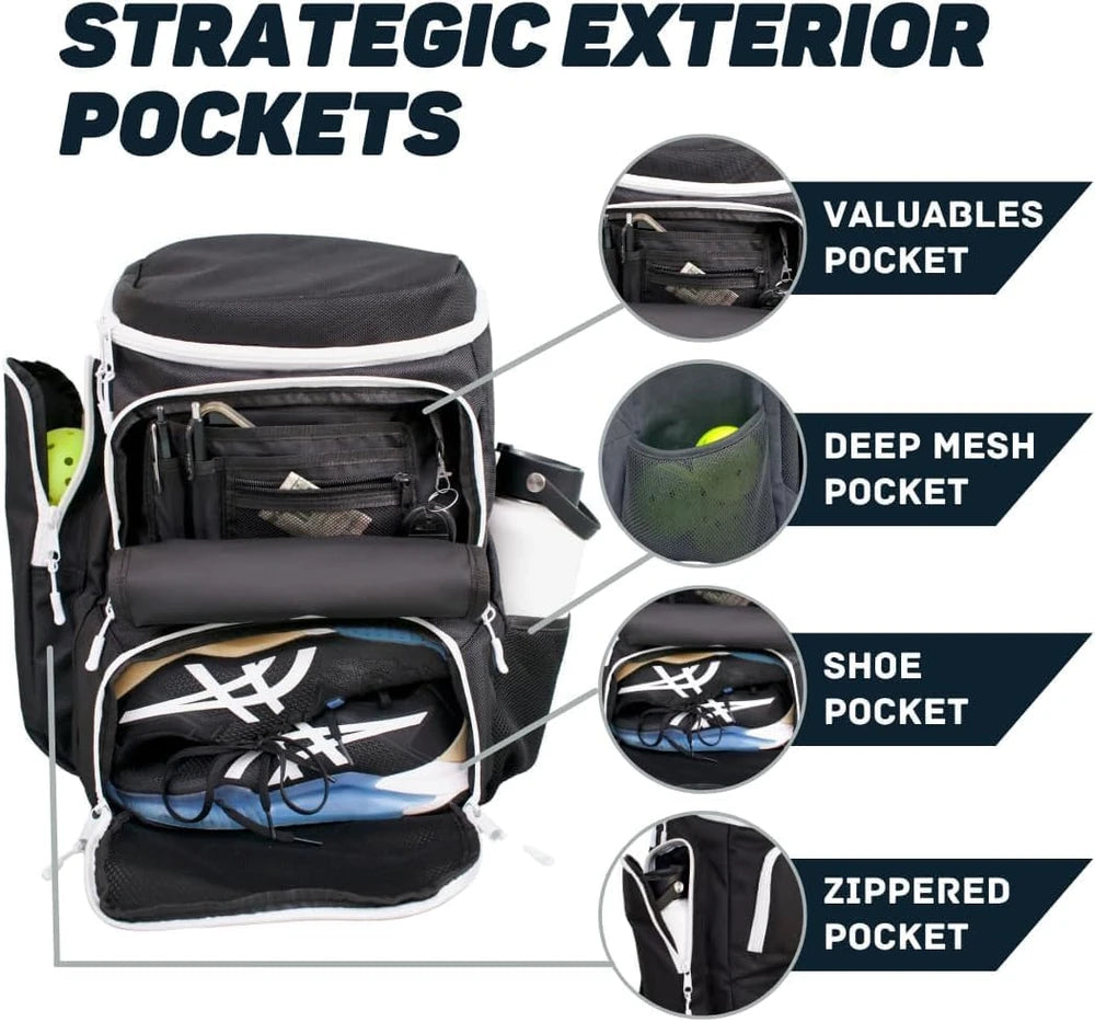 Pickleball Backpack & Paddle Cover - Large Pickle Ball Bag for Men and Women