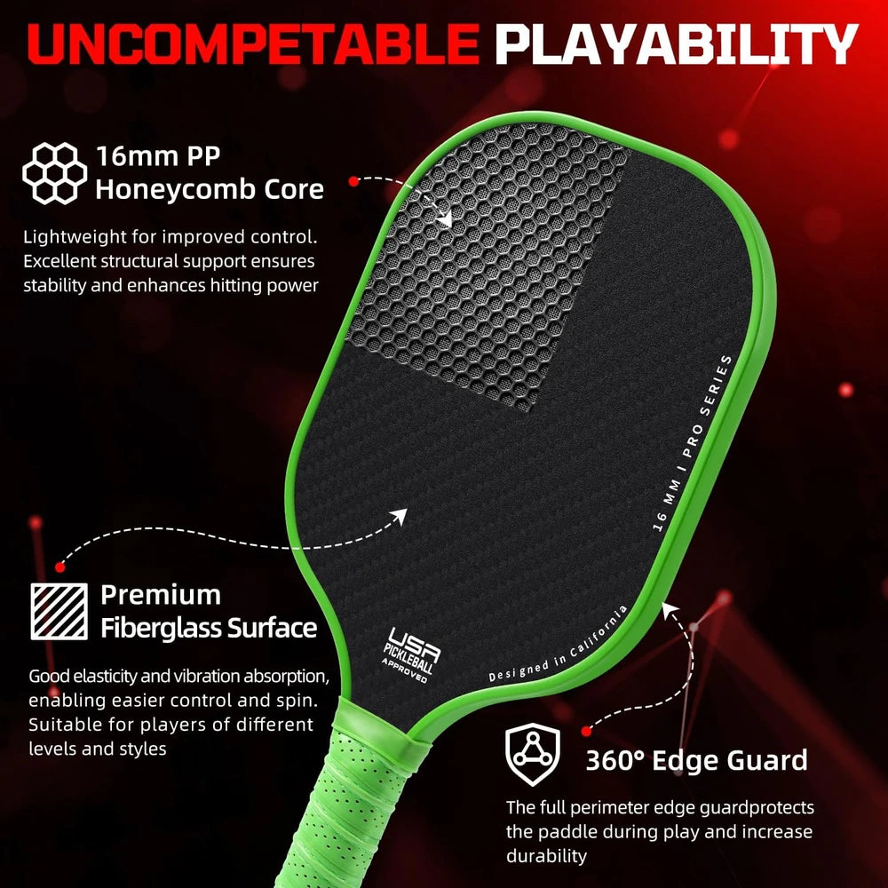 Pickleball Fiberglass Surface Paddles - 4 pack