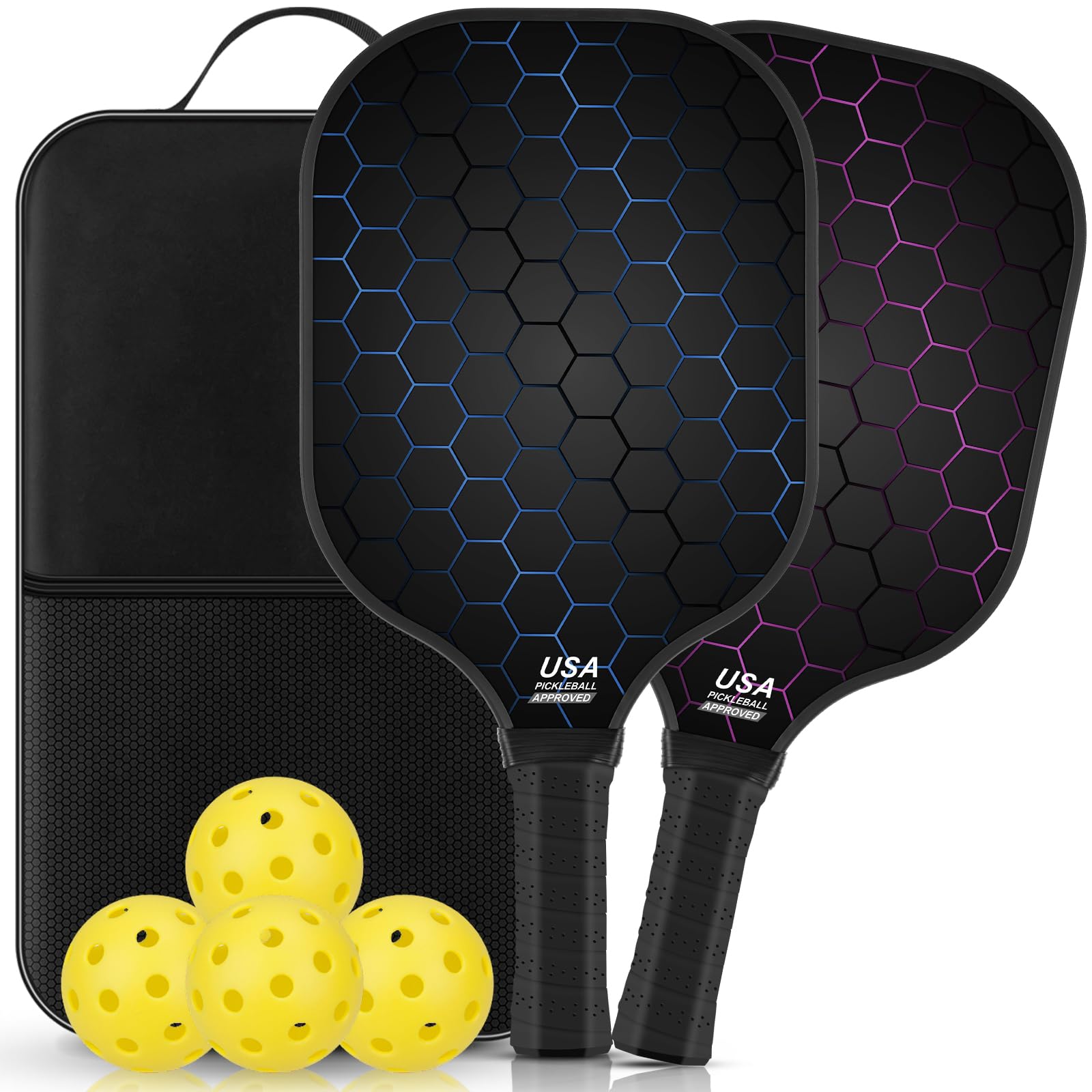 Pickleball Paddles Set of 2 Carbon Fiber